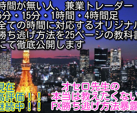 即納】FXトレード勝ち逃げの繰り返し教えます オセロ先生のFX手法